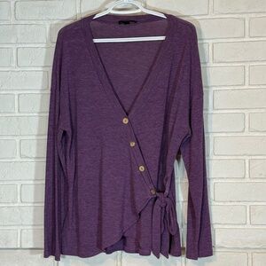 Pretty Wrap Sweater with Button Detail and Tie GUC